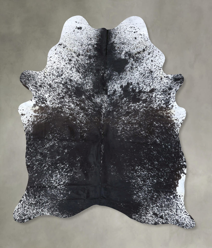 Salt and Pepper Black X-Large Brazilian Cowhide Rug 8'0"H x 5'11"W #B19725 by Hudson Hides