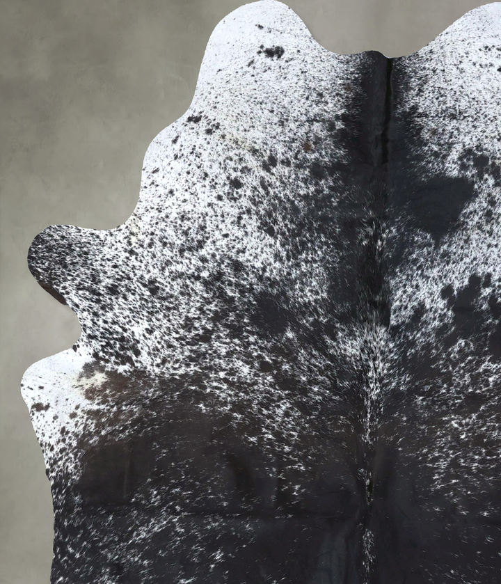 Salt and Pepper Black X-Large Brazilian Cowhide Rug 8'0"H x 5'11"W #B19725 by Hudson Hides