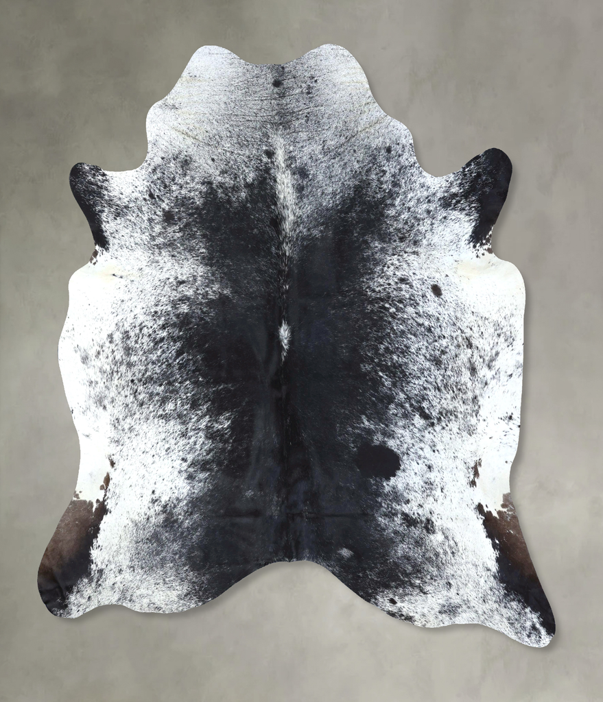 Salt and Pepper Black X-Large Brazilian Cowhide Rug 7'5"H x 6'4"W #B19726 by Hudson Hides