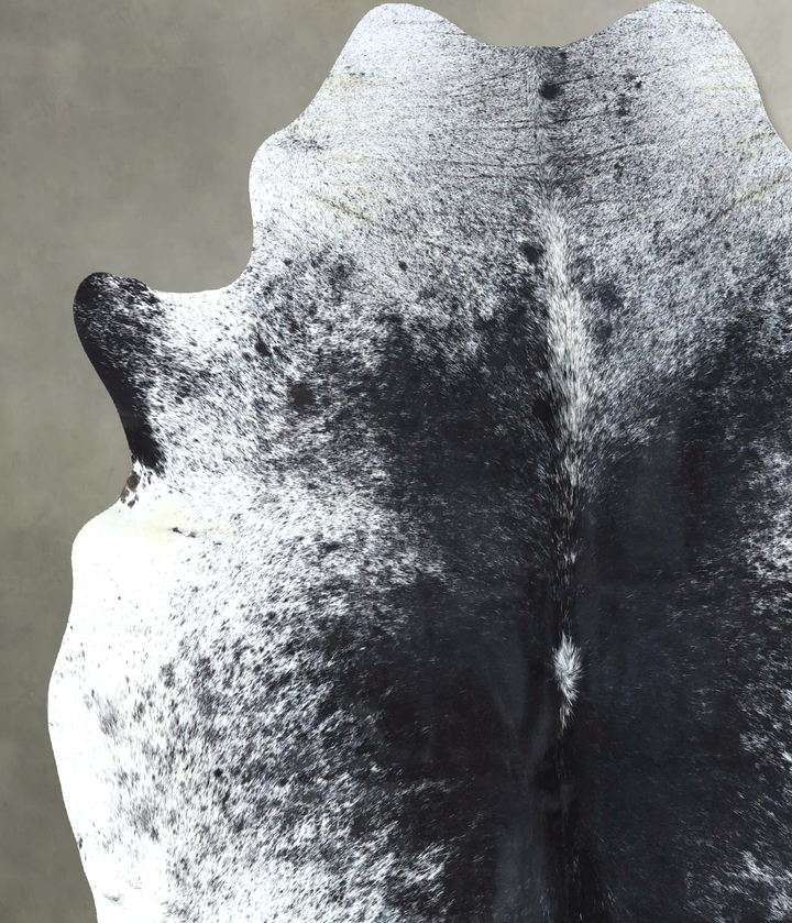 Salt and Pepper Black X-Large Brazilian Cowhide Rug 7'5"H x 6'4"W #B19726 by Hudson Hides