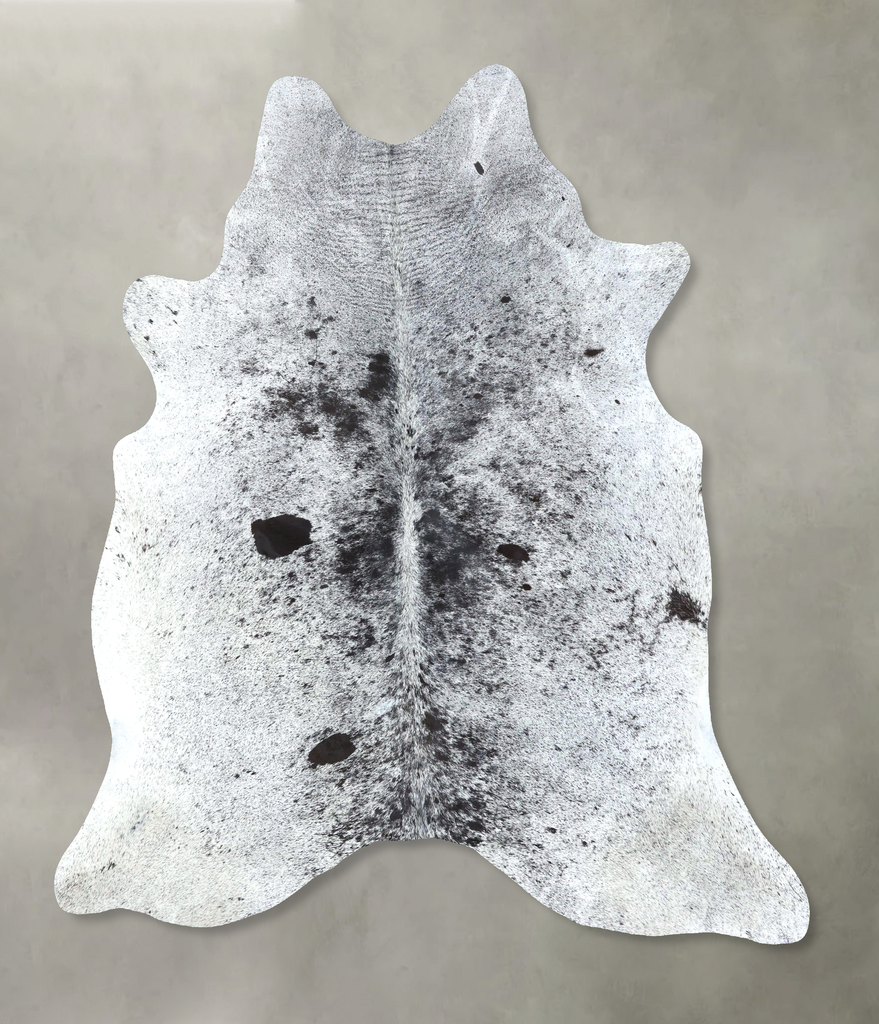 Salt and Pepper Black X-Large Brazilian Cowhide Rug 7'7"H x 6'4"W #B19727 by Hudson Hides
