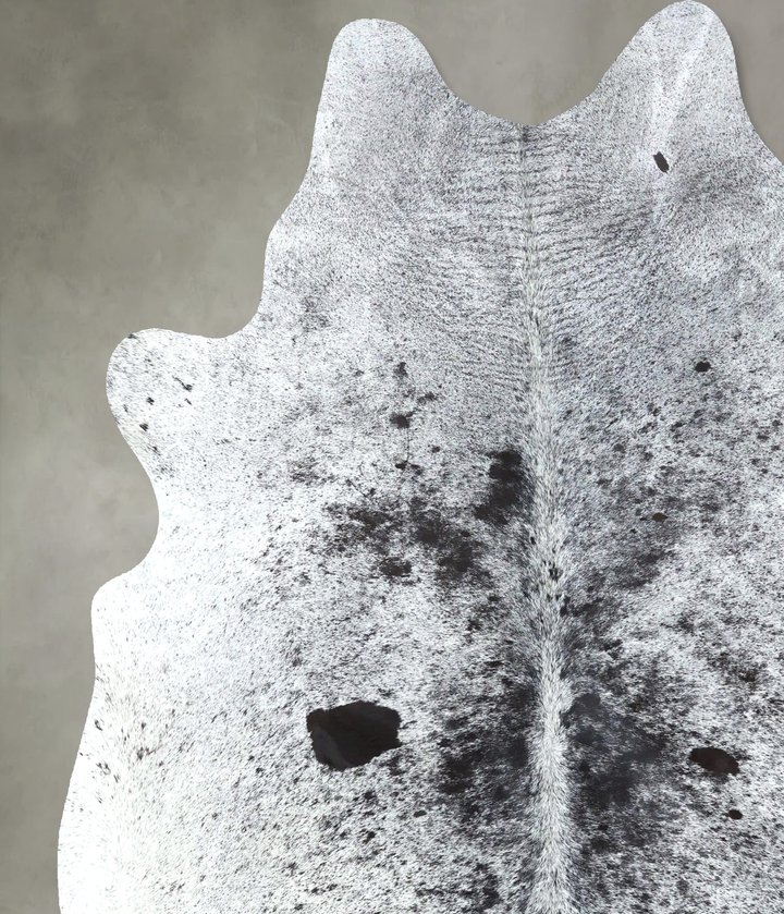 Salt and Pepper Black X-Large Brazilian Cowhide Rug 7'7"H x 6'4"W #B19727 by Hudson Hides