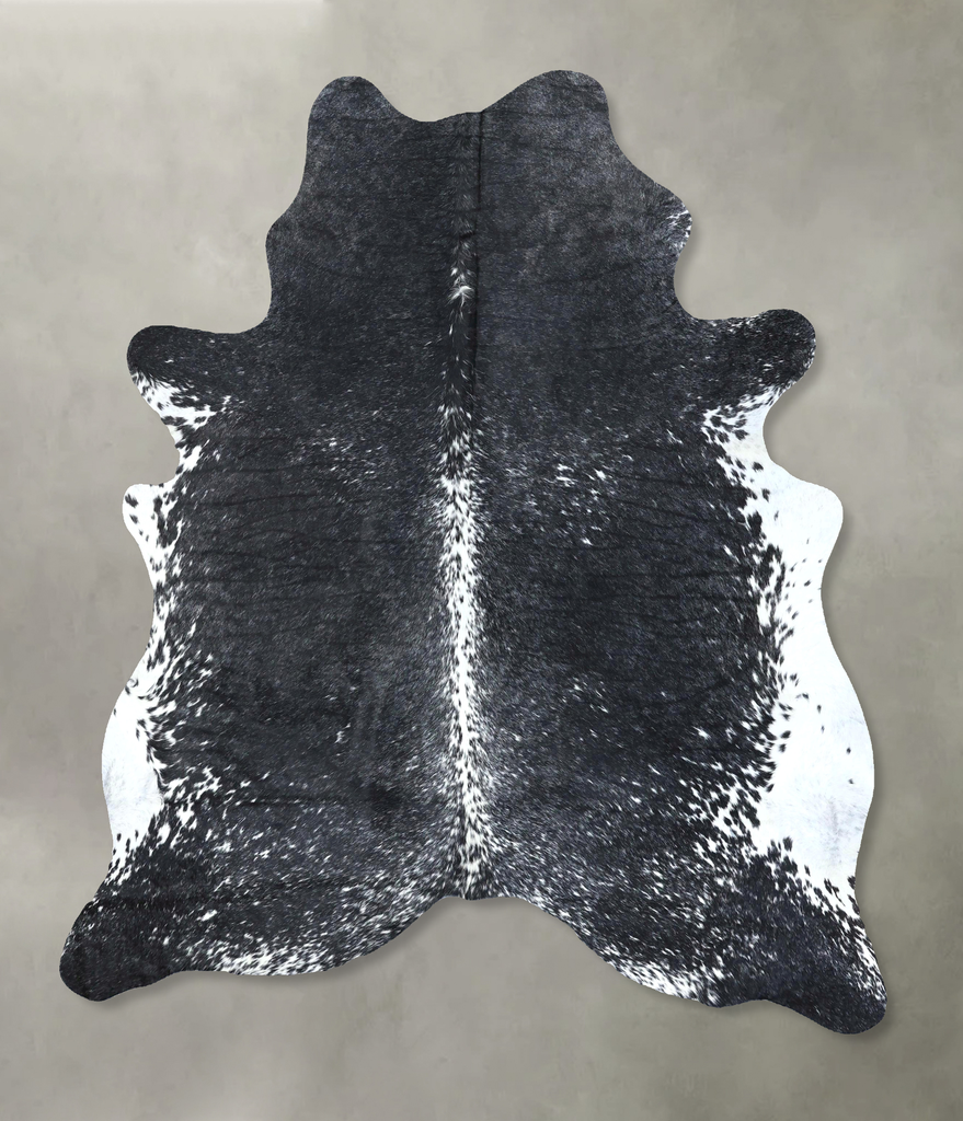 Salt and Pepper Black X-Large Brazilian Cowhide Rug 7'7"H x 5'11"W #B19728 by Hudson Hides