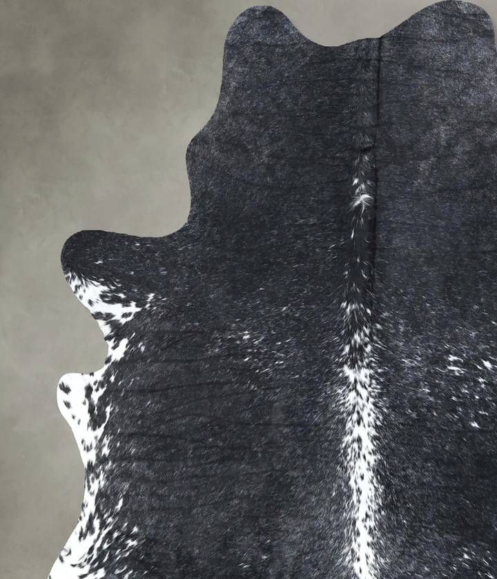 Salt and Pepper Black X-Large Brazilian Cowhide Rug 7'7"H x 5'11"W #B19728 by Hudson Hides