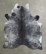 Salt and Pepper Black X-Large Brazilian Cowhide Rug 7'7"H x 5'10"W #B19729 by Hudson Hides