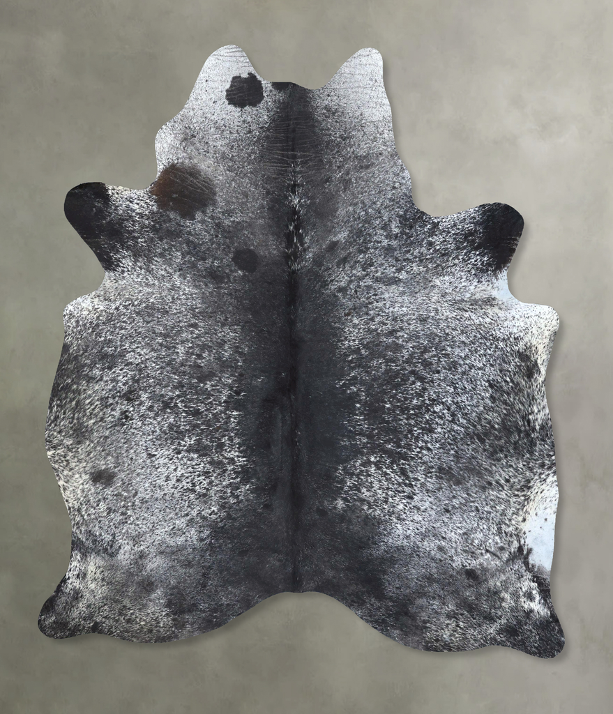 Salt and Pepper Black X-Large Brazilian Cowhide Rug 7'7"H x 5'10"W #B19729 by Hudson Hides
