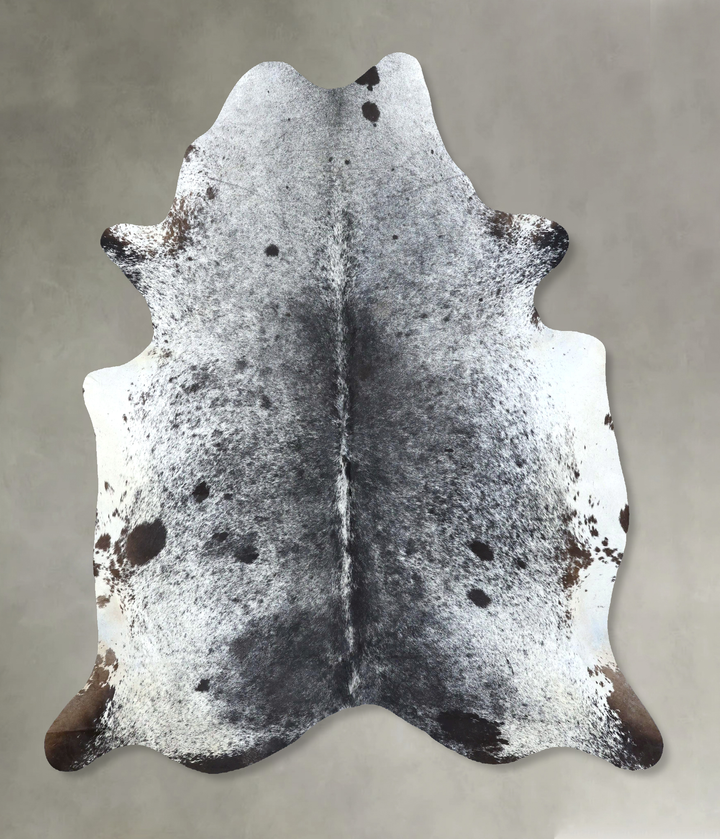 Salt and Pepper Black X-Large Brazilian Cowhide Rug 7'4"H x 6'4"W #B19730 by Hudson Hides