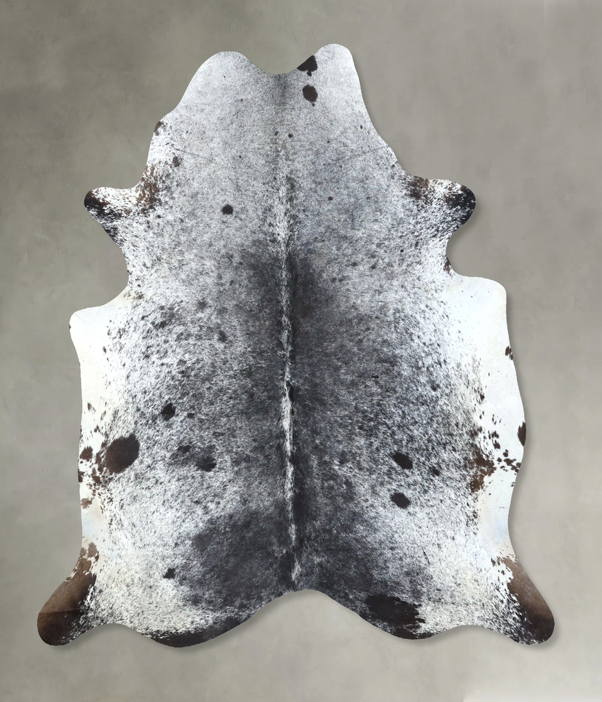 Salt and Pepper Black X-Large Brazilian Cowhide Rug 7'4"H x 6'4"W #B19730 by Hudson Hides