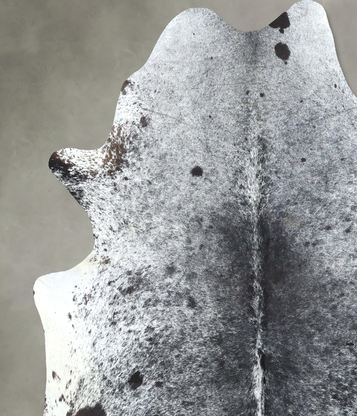 Salt and Pepper Black X-Large Brazilian Cowhide Rug 7'4"H x 6'4"W #B19730 by Hudson Hides