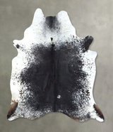Salt and Pepper Black X-Large Brazilian Cowhide Rug 7'6"H x 6'1"W #B19731 by Hudson Hides