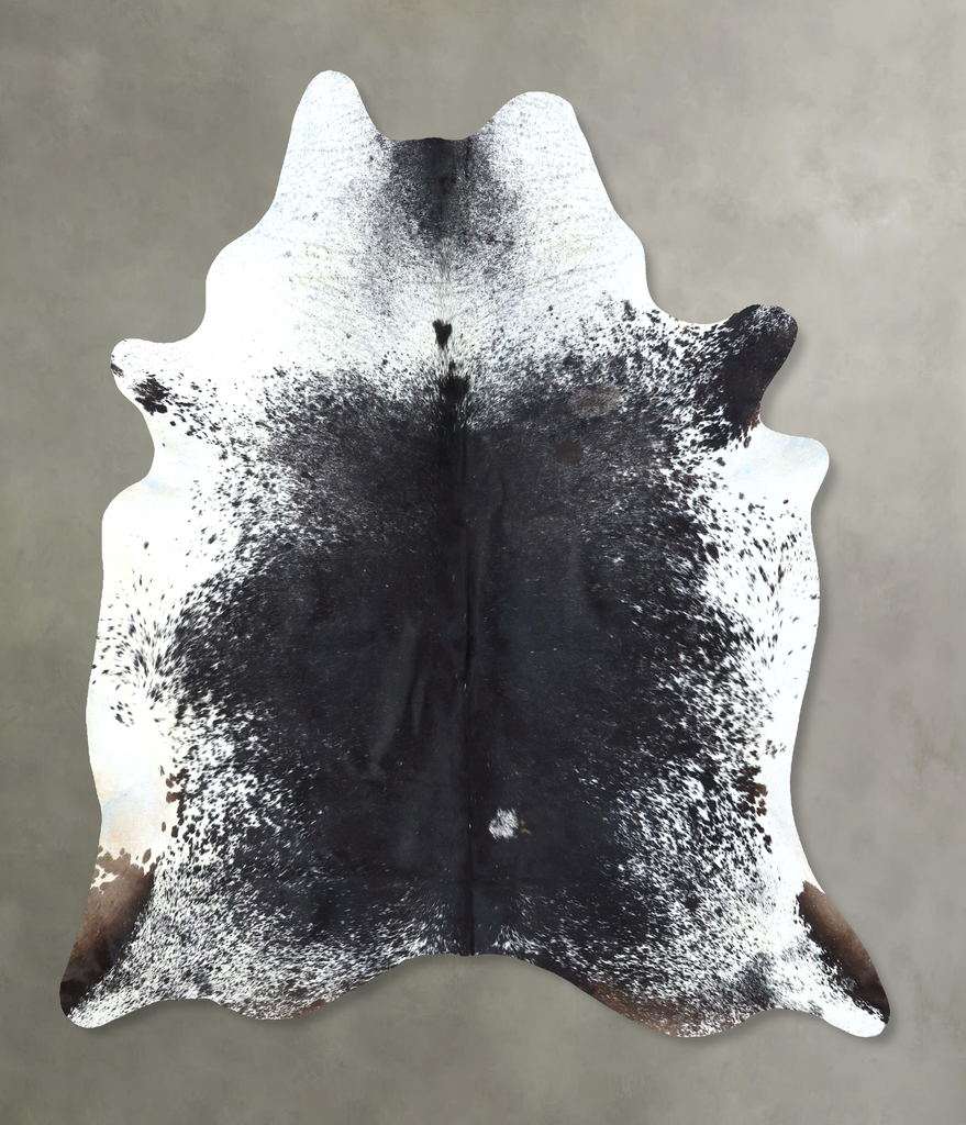 Salt and Pepper Black X-Large Brazilian Cowhide Rug 7'6"H x 6'1"W #B19731 by Hudson Hides