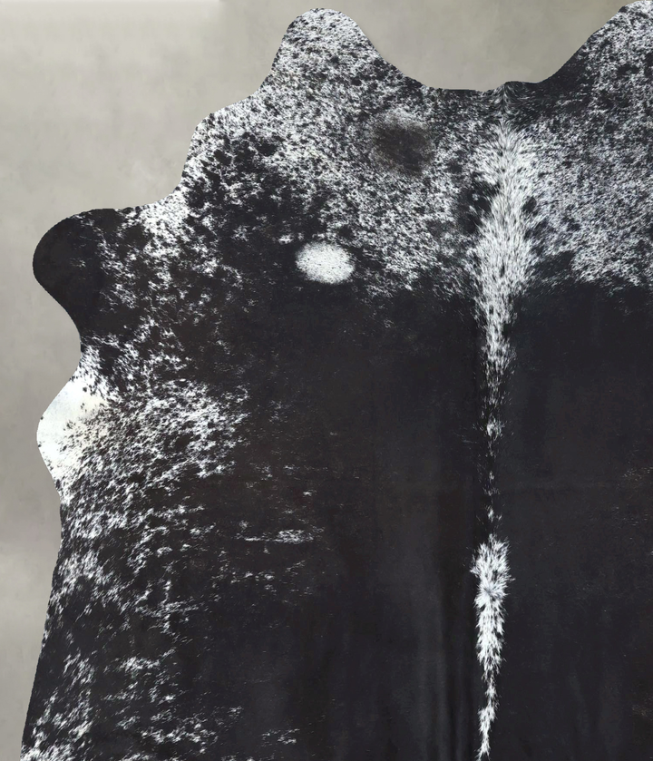 Salt and Pepper Black X-Large Brazilian Cowhide Rug 6'9"H x 5'11"W #B19734 by Hudson Hides