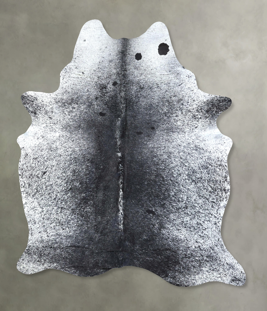 Salt and Pepper Black XX-Large Brazilian Cowhide Rug 8'10"H x 6'3"W #B19737 by Hudson Hides