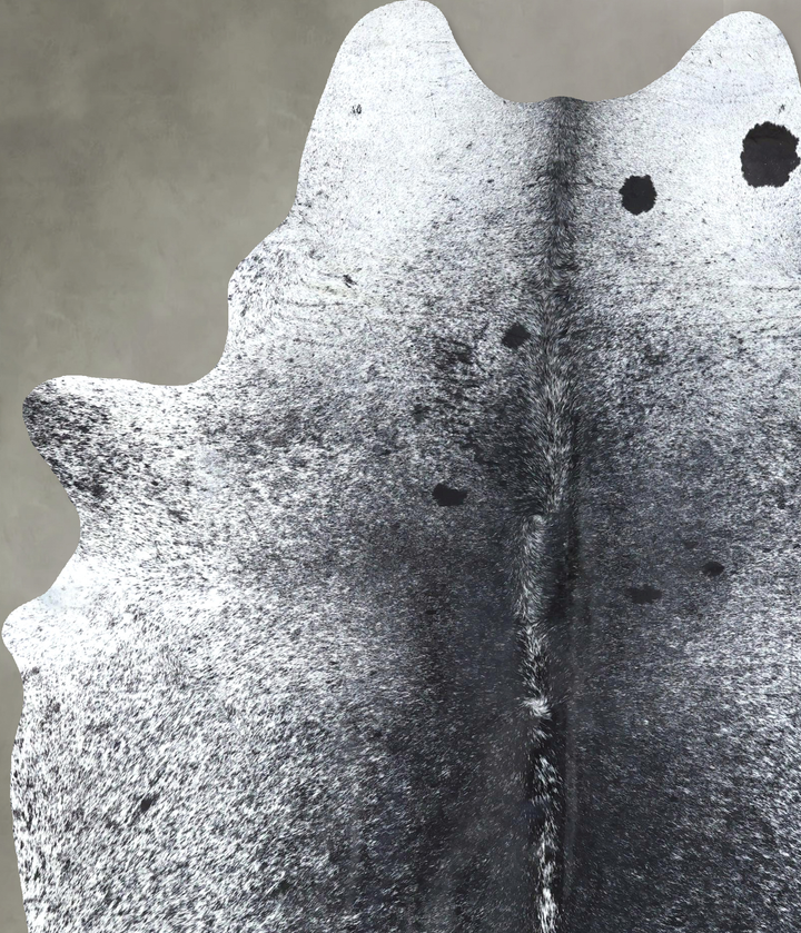 Salt and Pepper Black XX-Large Brazilian Cowhide Rug 8'10"H x 6'3"W #B19737 by Hudson Hides