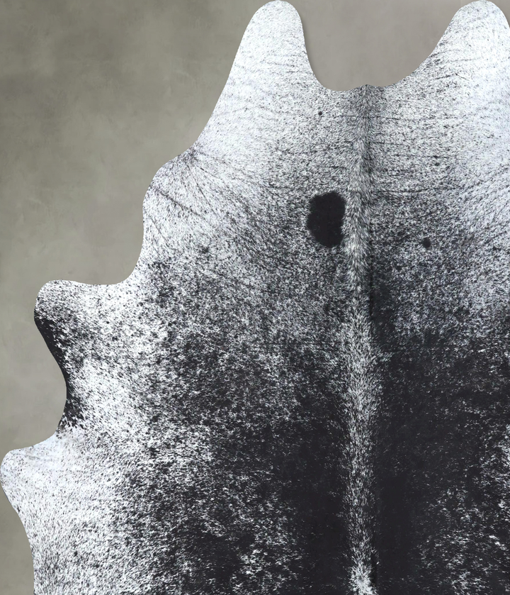 Salt and Pepper Black XX-Large Brazilian Cowhide Rug 7'7"H x 6'11"W #B19738 by Hudson Hides