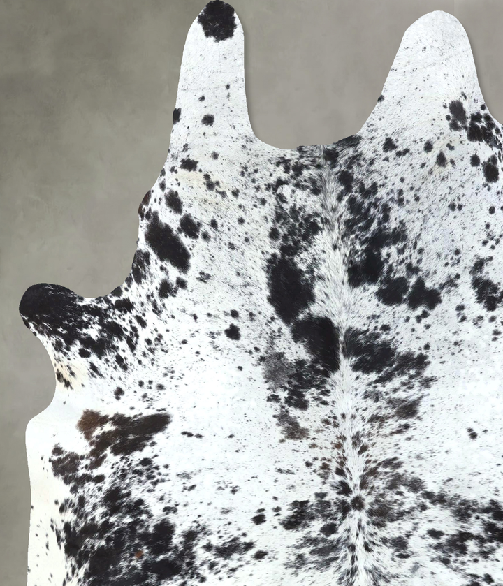 Salt and Pepper Black X-Large Brazilian Cowhide Rug 7'4"H x 6'2"W #B19739 by Hudson Hides
