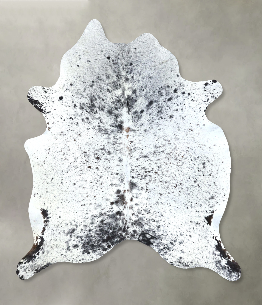 Salt and Pepper Black X-Large Brazilian Cowhide Rug 7'11"H x 6'3"W #B19740 by Hudson Hides