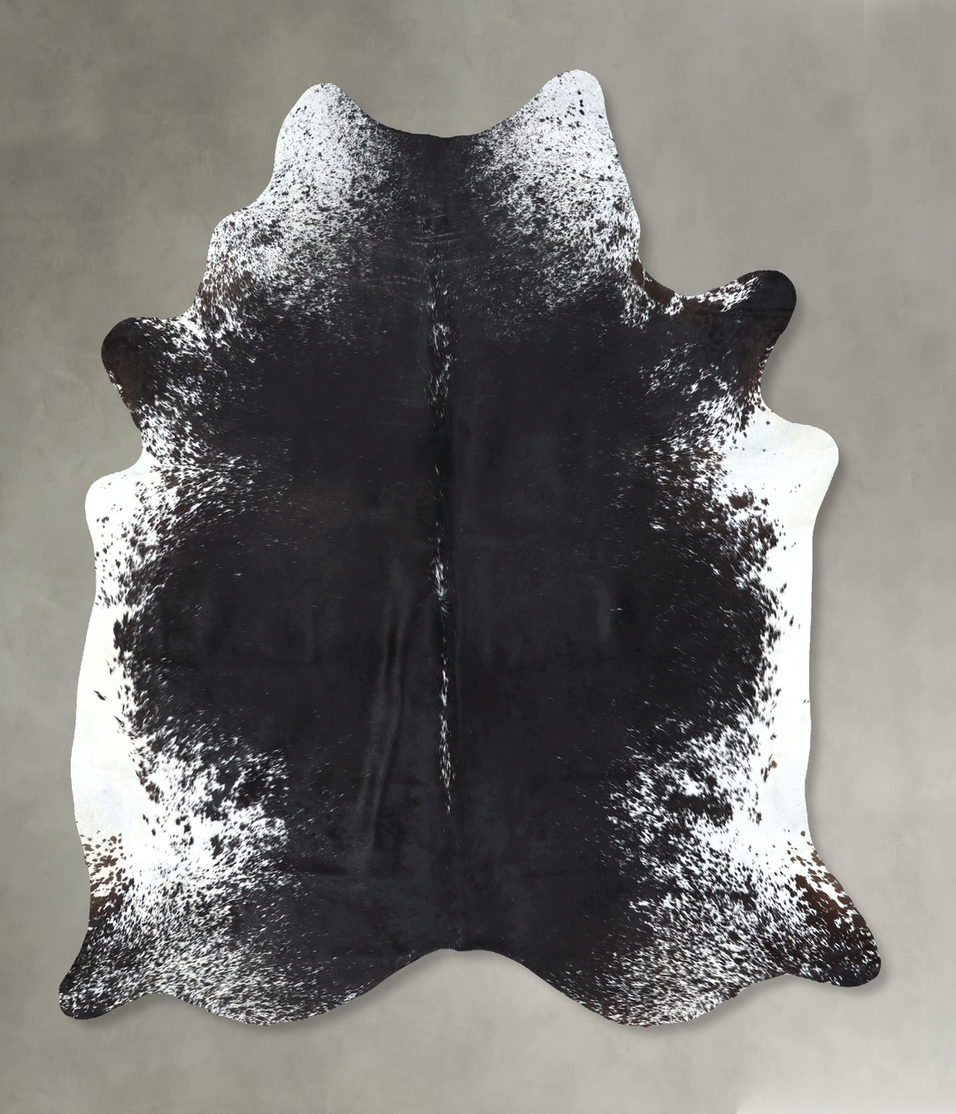 Salt and Pepper Black X-Large Brazilian Cowhide Rug 7'7"H x 6'4"W #B19