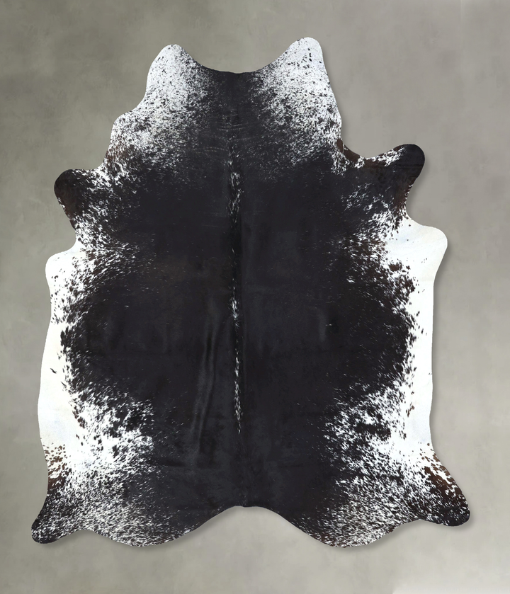 Salt and Pepper Black X-Large Brazilian Cowhide Rug 7'7"H x 6'4"W #B19741 by Hudson Hides