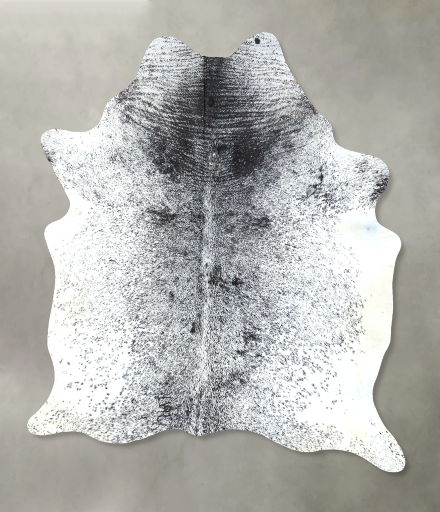 Salt and Pepper Black X-Large Brazilian Cowhide Rug 7'9"H x 5'9"W #B19742 by Hudson Hides