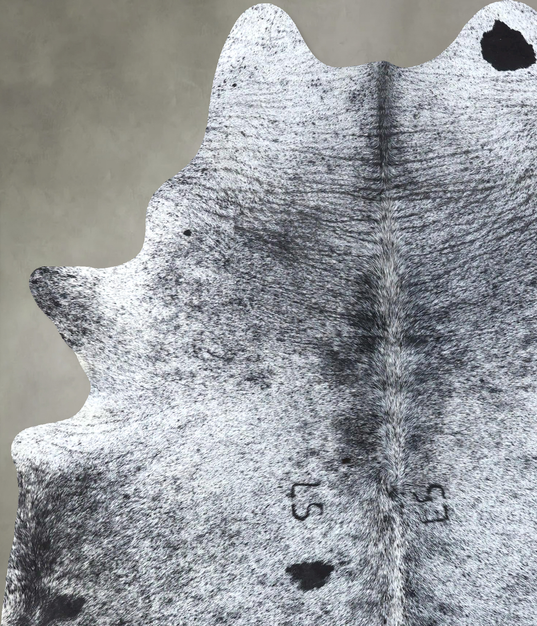 Salt and Pepper Black X-Large Brazilian Cowhide Rug 7'9"H x 5'10"W #B1