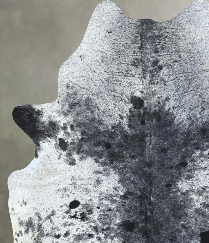 Salt and Pepper Black XX-Large Brazilian Cowhide Rug 8'2"H x 6'9"W #B19744 by Hudson Hides