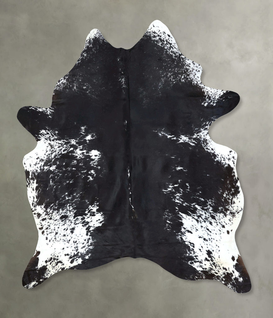Salt and Pepper Black XX-Large Brazilian Cowhide Rug 8'11"H x 6'4"W #B19747 by Hudson Hides