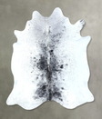 Salt and Pepper Black X-Large Brazilian Cowhide Rug 6'11"H x 6'5"W #B19750 by Hudson Hides