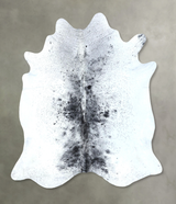 Salt and Pepper Black X-Large Brazilian Cowhide Rug 6'11"H x 6'5"W #B19750 by Hudson Hides
