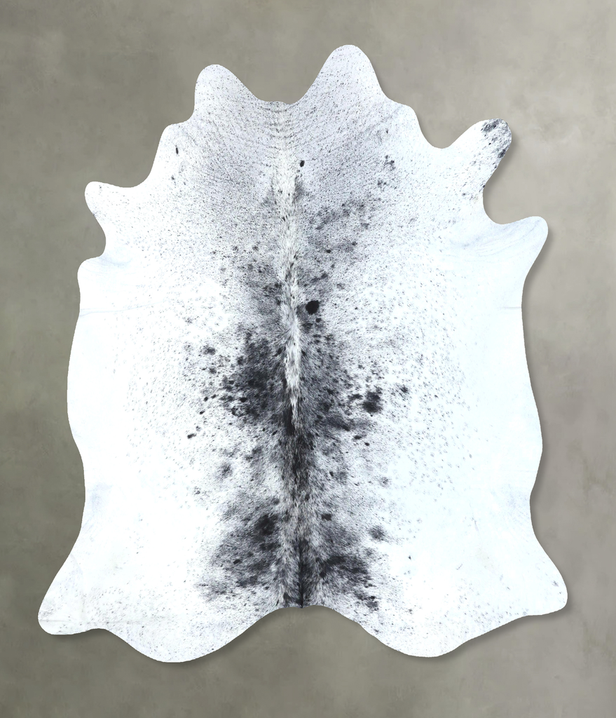 Salt and Pepper Black X-Large Brazilian Cowhide Rug 6'11"H x 6'5"W #B19750 by Hudson Hides