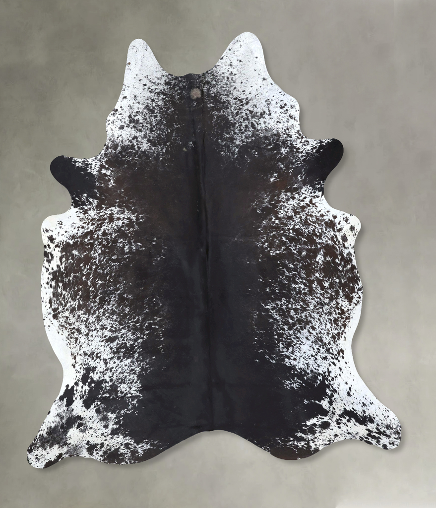 Salt and Pepper Black X-Large Brazilian Cowhide Rug 7'5"H x 6'4"W #B19751 by Hudson Hides