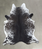 Salt and Pepper Black X-Large Brazilian Cowhide Rug 7'5