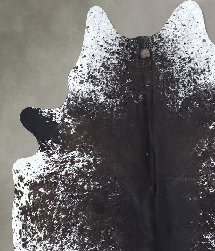 Salt and Pepper Black X-Large Brazilian Cowhide Rug 7'5"H x 6'4"W #B19751 by Hudson Hides