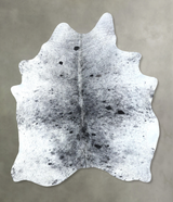 Salt and Pepper Black X-Large Brazilian Cowhide Rug 7'10"H x 5'8"W #B19752 by Hudson Hides