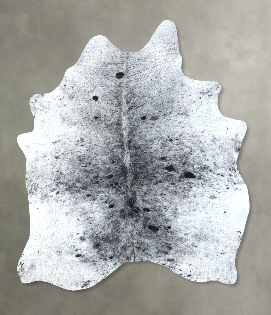 Salt and Pepper Black X-Large Brazilian Cowhide Rug 7'10"H x 5'8"W #B19752 by Hudson Hides