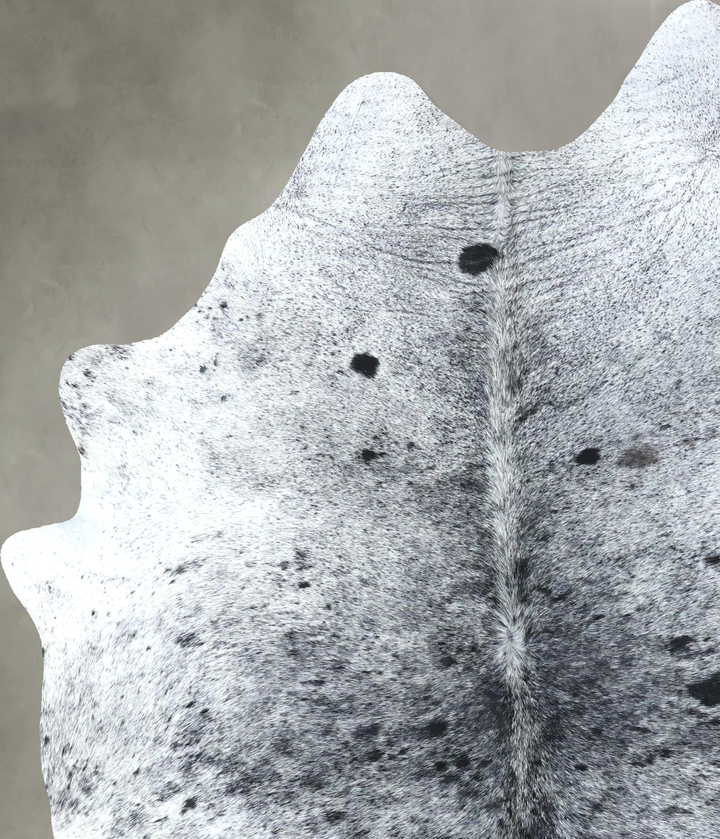 Salt and Pepper Black X-Large Brazilian Cowhide Rug 7'10"H x 5'8"W #B19752 by Hudson Hides