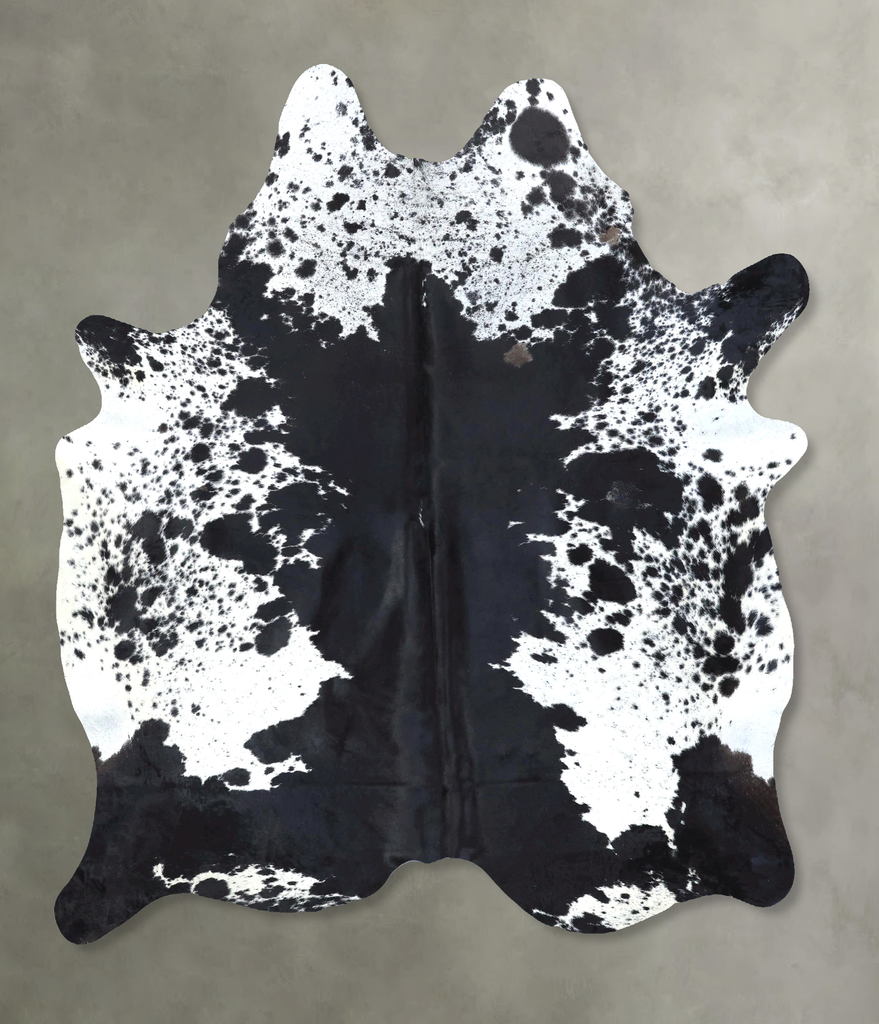 Salt and Pepper Black X-Large Brazilian Cowhide Rug 7'7"H x 5'11"W #B19756 by Hudson Hides