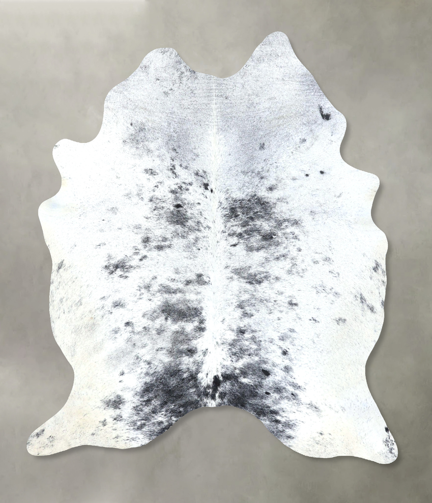 Salt and Pepper Black X-Large Brazilian Cowhide Rug 7'10"H x 6'4"W #B19757 by Hudson Hides