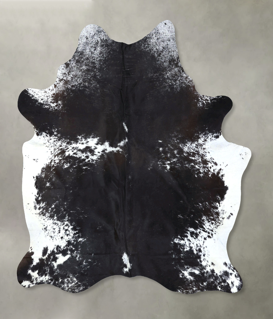Salt and Pepper Black XX-Large Brazilian Cowhide Rug 8'0"H x 6'7"W #B19760 by Hudson Hides