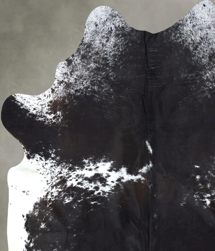 Salt and Pepper Black XX-Large Brazilian Cowhide Rug 8'0"H x 6'7"W #B19760 by Hudson Hides