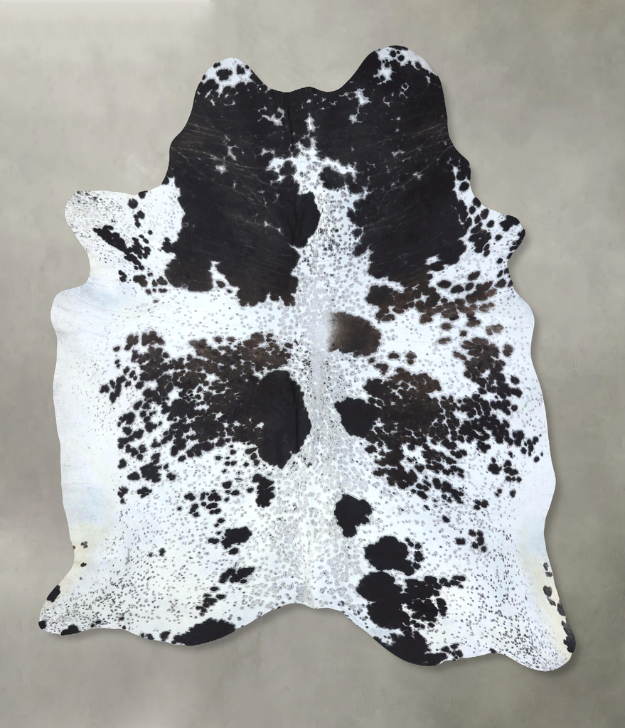 Salt and Pepper Black XX-Large Brazilian Cowhide Rug 8'8"H x 7'1"W #B19761 by Hudson Hides
