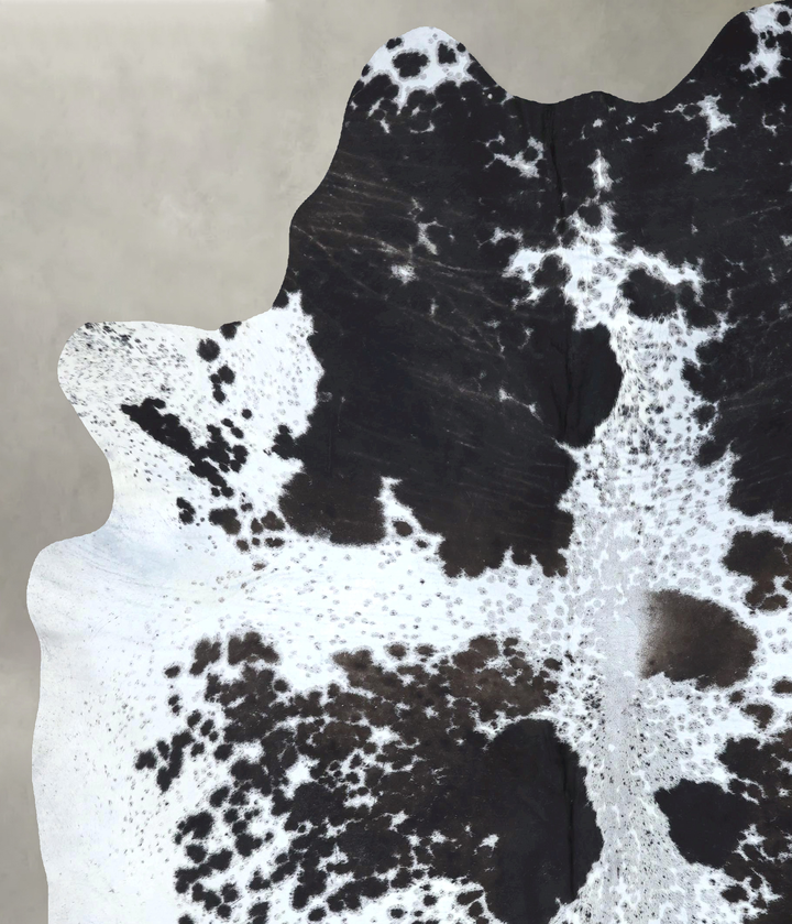 Salt and Pepper Black XX-Large Brazilian Cowhide Rug 8'8"H x 7'1"W #B19761 by Hudson Hides