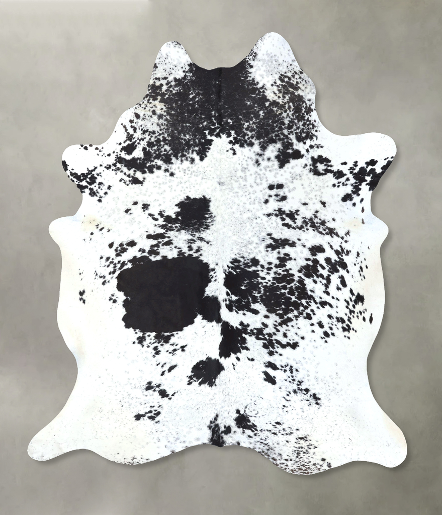 Salt and Pepper Black XX-Large Brazilian Cowhide Rug 8'5"H x 6'5"W #B19763 by Hudson Hides