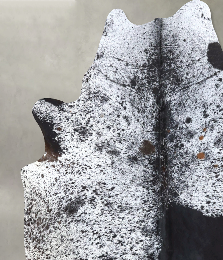 Salt and Pepper Black XX-Large Brazilian Cowhide Rug 7'8"H x 6'6"W #B19766 by Hudson Hides
