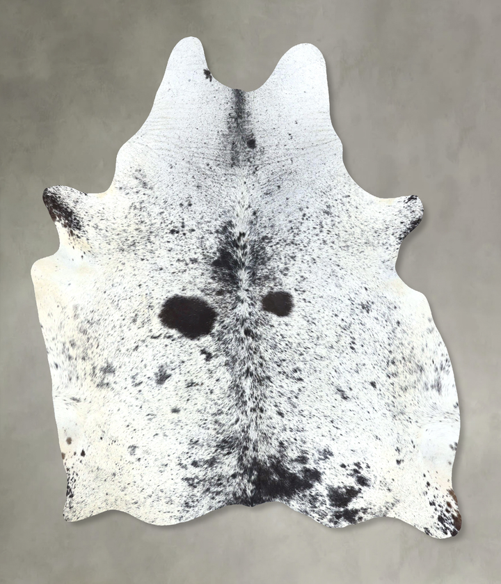 Salt and Pepper Black X-Large Brazilian Cowhide Rug 7'9"H x 6'0"W #B19767 by Hudson Hides