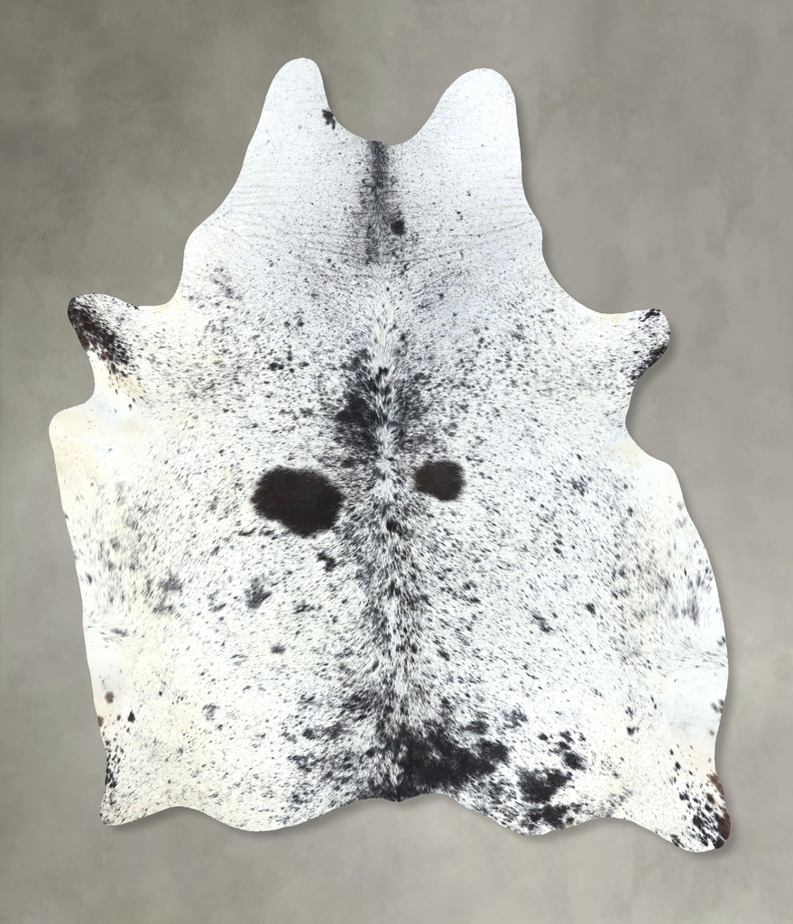 Salt and Pepper Black X-Large Brazilian Cowhide Rug 7'9"H x 6'0"W #B19767 by Hudson Hides