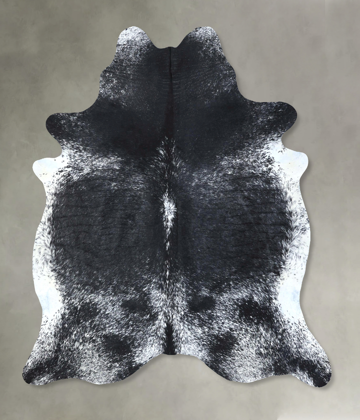 Salt and Pepper Black X-Large Brazilian Cowhide Rug 7'4"H x 6'2"W #B19768 by Hudson Hides