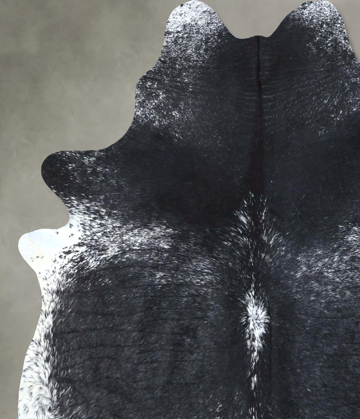 Salt and Pepper Black X-Large Brazilian Cowhide Rug 7'4"H x 6'2"W #B19768 by Hudson Hides