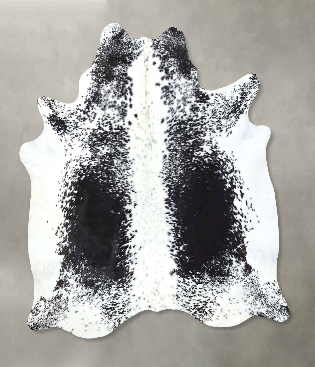 Salt and Pepper Black XX-Large Brazilian Cowhide Rug 7'9"H x 6'10"W #B