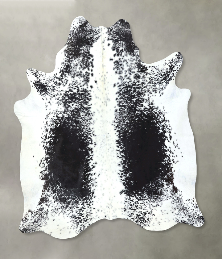 Salt and Pepper Black XX-Large Brazilian Cowhide Rug 7'9"H x 6'10"W #B19772 by Hudson Hides